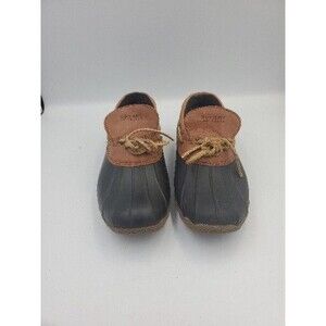 🔥SPERRY women STS94871 Top Sider cormorant black/cognac Rain Shoes Size 9